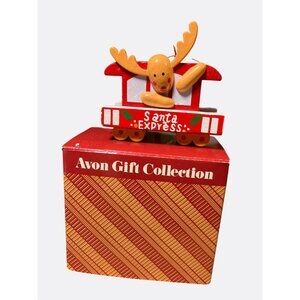 Avon Christmas Train Caboose Ornament With Santa Express Design Reindeer Detail